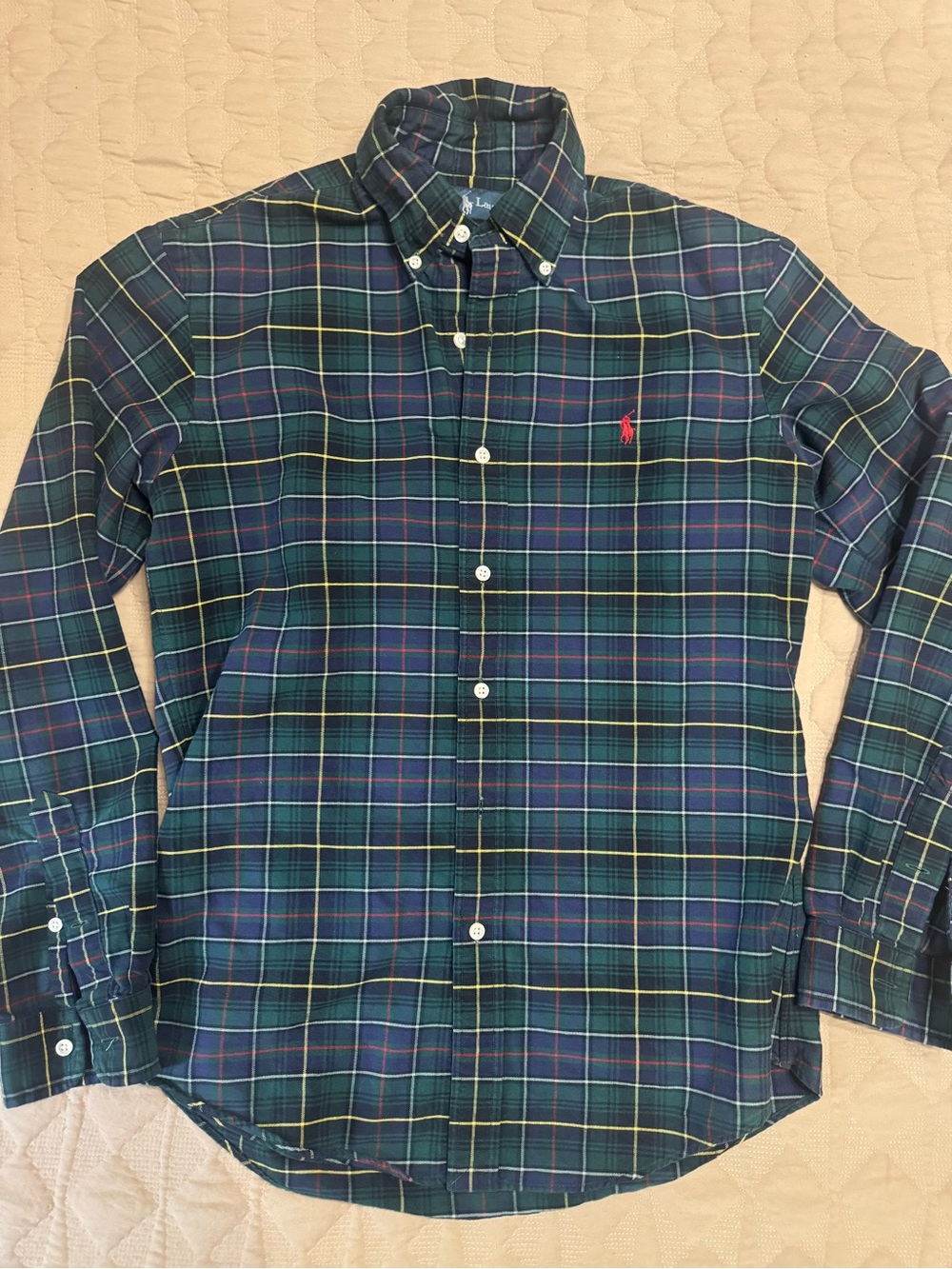 Polo by Ralph Lauren Green Plaid Button-Down Classic Vintage Shirt Small